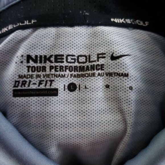 Nike Golf Mens Sz L Striped Gray Green Short Sleeve Golf Polo Shirt 619842-075 - Picture 5 of 7